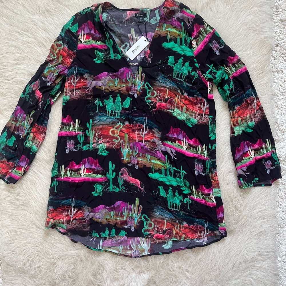 Rodeo Plunge Smock Mini Dress - Picture 9 of 11